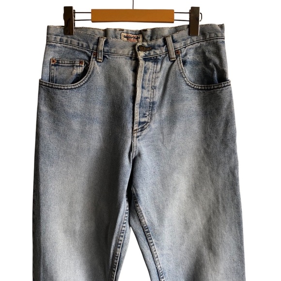 Vintage GUESS JEANS USA Men’s Size 31 Distressed Light Wash Button Fly - Picture 3 of 16